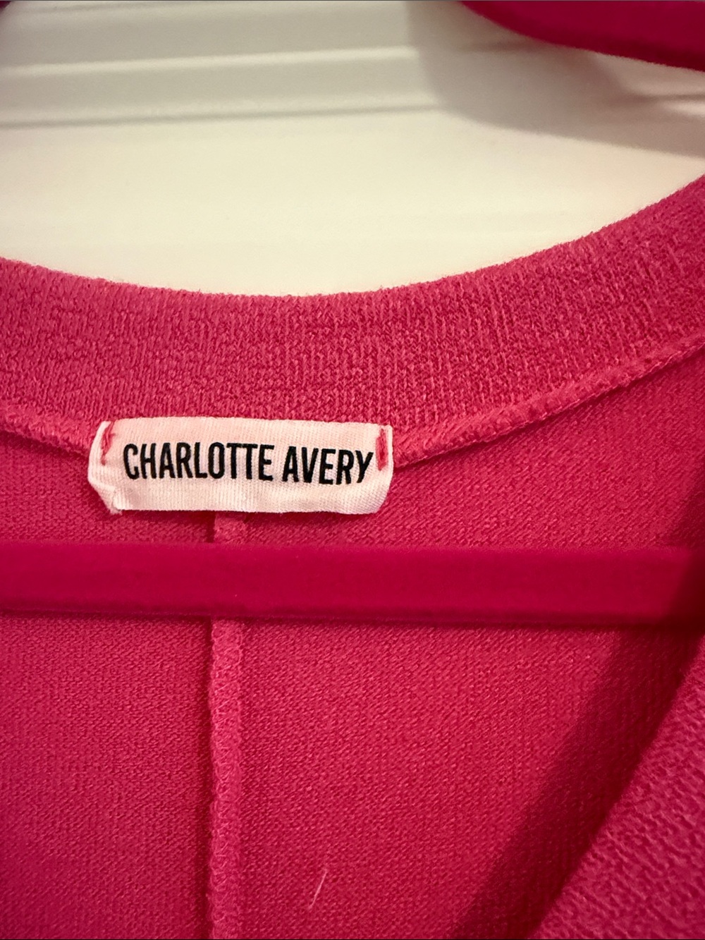 Charlotte Avery Fuchsia V-Neck Draped Dolman Blouse - Picture 2 of 5
